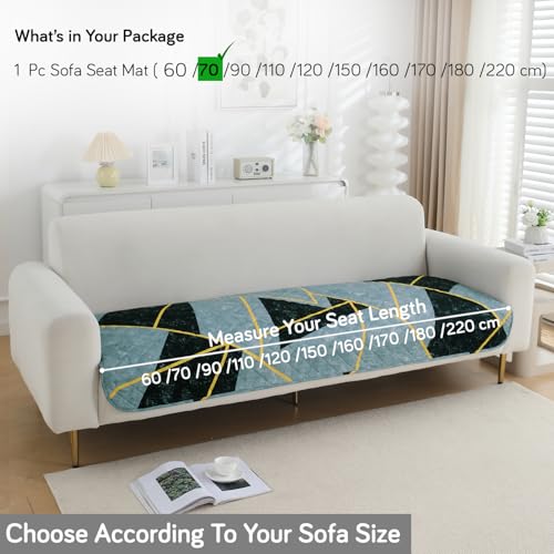 Image of HOKIPO 'Elira Series' Water Repellent + Waterproof Quilted Sofa Mats | Make Your Own Sofa Cover Set | Length 70cm - Multicolor Abstract Geometry (AR-5242-C10)