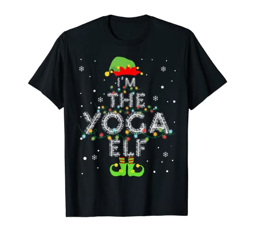 I'm the yoga elfo divertente gruppo corrispondente famiglia natale Maglietta