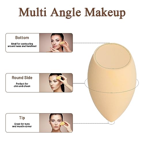 COSTICA Makeup Sponge Sets, 8 Pcs Beauty Blender Sponge for Foundation, Cream, and Powder, Multi-colored Beauty Sponge for Makeup with 2 Mini Makeup Sponges (Brown)