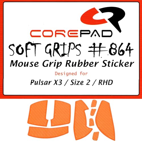 Corepad Soft Grips Pulsar X3用グリップテープ 1set ソフトポリマーゴム【国内正規品】 (Orange, Size2, 右利き)
