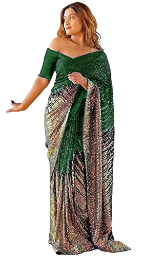 Image of Florely Women's Georgette Sequence Saree For Women sarees for women with Embroidered Border Sarees Bollywood Sari Designer Saree sequins saree Daily Wear saree Summer saree for festival Wedding