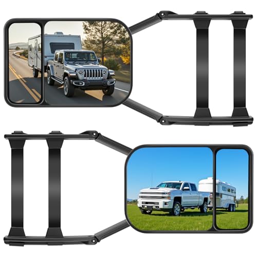 KAOLALI 2pcs Rétroviseur Caravane Voiture Rétroviseurs Extérieurs Camping-car Retroviseur Voiture, Universel Rétroviseur Extension Réglable pour...