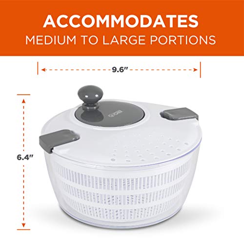 Commercial Chef Salad Spinner With Salad Serving Bowl, Wash Vegetables Like Romaine Lettuce, Yellow Tomatoes, And More, Salad Spinner Kitchen With Lock Top And Salad Bowl For Serving #TOP6