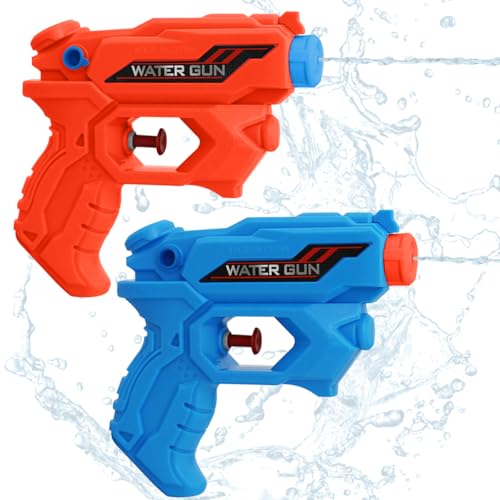 Wasserpistole, 2 Stück Klein Wasserspritzpistole, Wasser Soaker Blaster mit 8-10 Meter Großer Reichweite, Spritzpistole ...