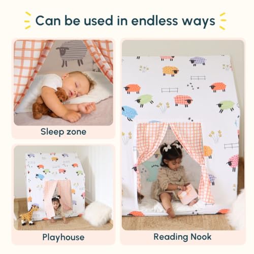 Image of Curious Cub Kids Tent House |Tent for Kids 2 to 5 Years|Play House for Children with Curtains & Easy Setup| Ideal for Screen Free Play Time,Pretend Play,Reading & Sleep Zone| Gift for Children