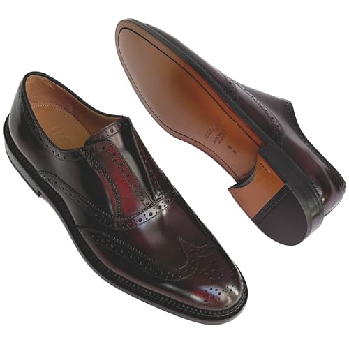 GAUDINO Brown Leather 10 D Men's Dress Wingtip Brogue Welted Loafers (Salvatore4