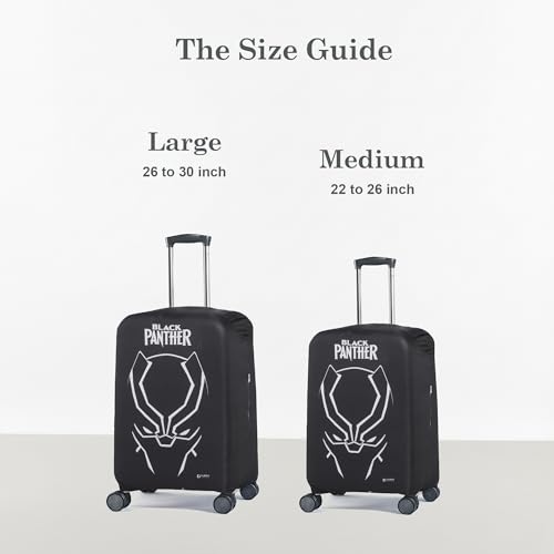 Image of Heart Home 22-26 Inch Polyester Medium Size Suitcase Cover | Dustproof and Machine Washable Luggage /Trolley Bag Cover Protector | Panther Black