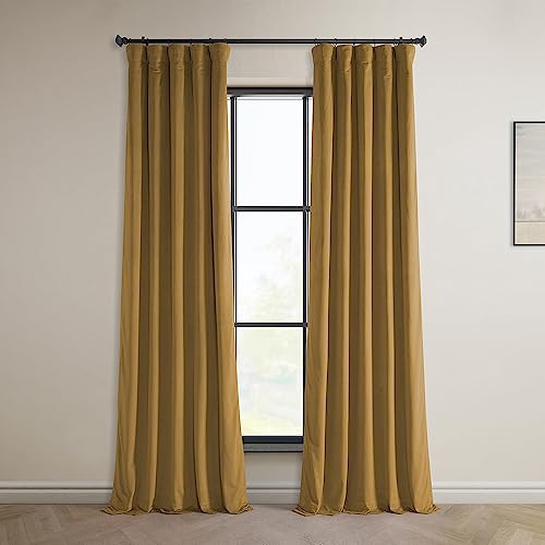 HPD Half Price Drapes Heritage Plush Velvet Curtains 84 Inches Long Room Darkening Curtains for Bedroom & Living Room 50W x 84L