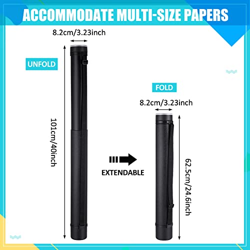 Image of Henoyso 6 Pcs Extendable Poster Tubes Bulk with Strap Blueprint Holder & Carrying Case for Maps, Documents, Artworks, Banners (L)