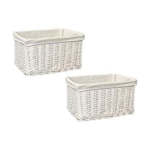 Large Wicker Storage Baskets Set of 2 Cover