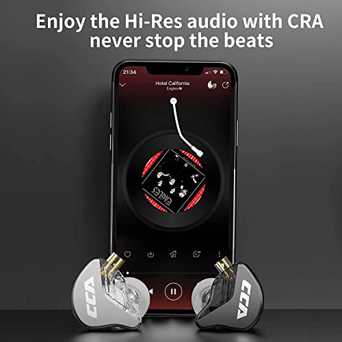 Image of CCA CRA in Ear Monitor Headphones, Ultra-Thin Diaphragm Dynamic Driver Super Bass Clear Sound Gaming Earbuds Wired IEM Earphones with Detachable Cable, in Ears for Singers Musician DJ Stage (White)