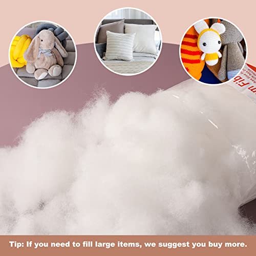 250G/8.8Oz Premium Polyester Fiber, Fiber Fill Stuffing, White High Resilience Fill Fiber For Stuffed Animal Crafts, Pillow Filling And Fiberfill Diy Dolls #TOP5