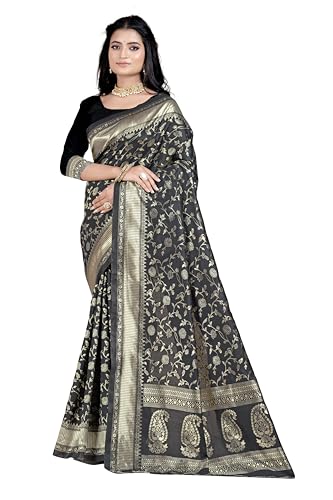 Image of Women's Banarasi Saree Pure Kanjivaram Silk Saree Soft Party Saree collections With Blouse Piece for Wedding saree