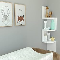 Estanteria Zig Zag Leroy Merlin Henor Estantería Pared Rincón Madera FSC® Zig Zag Mod.20 3 Estantes. Especial Esquinera. 86x20x20 Cm. Blanco