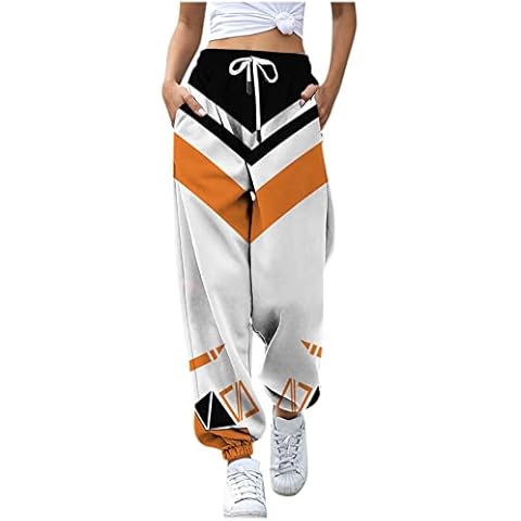 Damen Hose Weihnachten Drucken Wide Beinhose Leichte Baggy Yogahose Vintage Mode Weites Bein Übergröße Weiche Fitnesshose Lässige Loose Weihnachtshosen Straight Bein Freizeithose S-XXL Cover