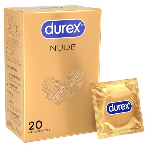 Durex Nude - 20 Préservatifs pour Homme - Ultra Fins - Taille Standard