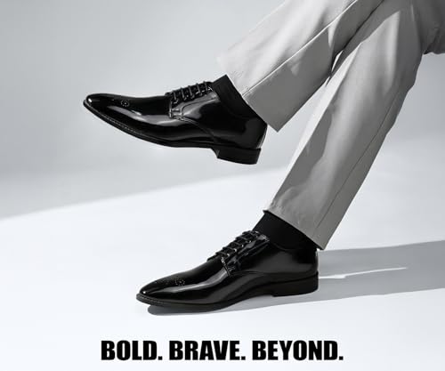 Image of LOUIS STITCH Men's Formal Shoe | Derby Shoes, Lace-Up Style, Shiny Finish | Solid Design | Perfect for Formal, Business Casual, and Parties (LSRGCT)