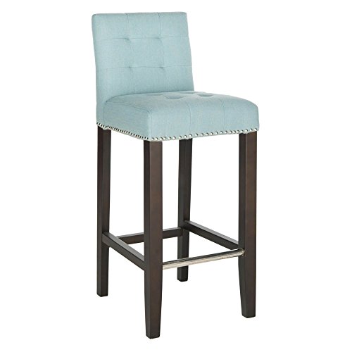 SAFAVIEH Home Collection Thompson Butaco Azul Cielo con Acabado Espresso de 30 pulgadas miniatura 1