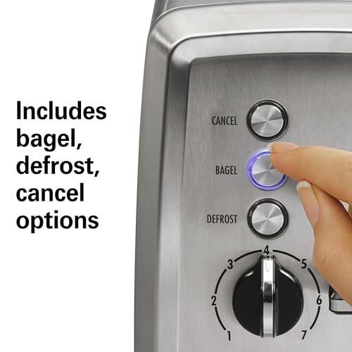Hamilton Beach 2 Slice Toaster with Extra-Wide Slots, Bagel Setting, Toast Boost, Slide-Out Crumb Tray, Auto-Shutoff & Cancel Button, Defrost Function, Stainless Steel (22794) - image 4
