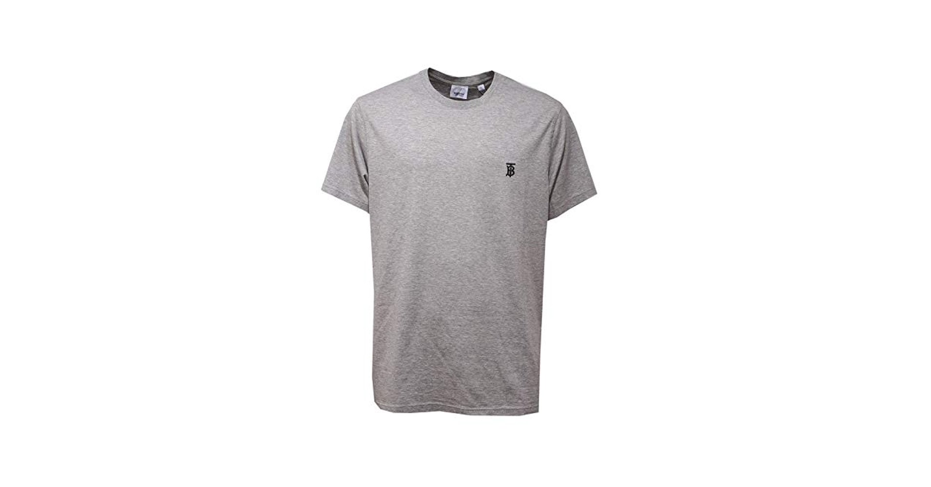 BURBERRY Tシャツ Burberry - Black Cotton T-Shirt with Check Taped Trim