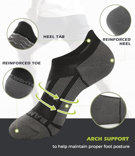 Image of BAMBOO COOL Men's No-Show Socks Low Cut Breathable Moisture-Wicking Socks Non Slip Running Workout casual, 6 Packs