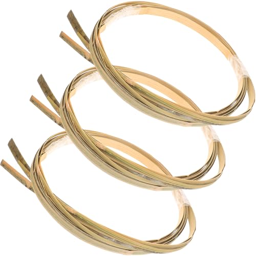 Veemoon 3 Rollos de Ratán Artesanal Natural para Bricolaje Piel de Ratán de 05 CM 1 CM y 15 CM de Ancho 9 Metros en Total Material para Hacer Cestas y Manualidades de Tejido