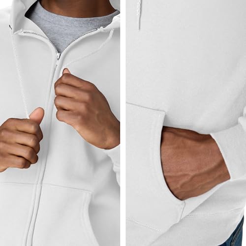 Image of Hanes Men's Zip-up Hoodie, Ecosmart Fleece Full-zip Hoodie for Men, Hooded Sweatshirt