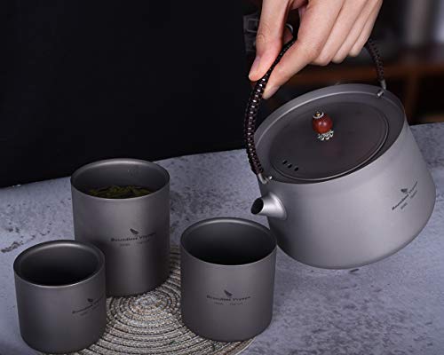 Boundless Voyage 3 In 1 Double Walled Titanium Cup Heat Resistant Mini Tea Drink Cup Outdoor Camping Mug Coffee Cups Camping Accessories Ti15154B #TOP7