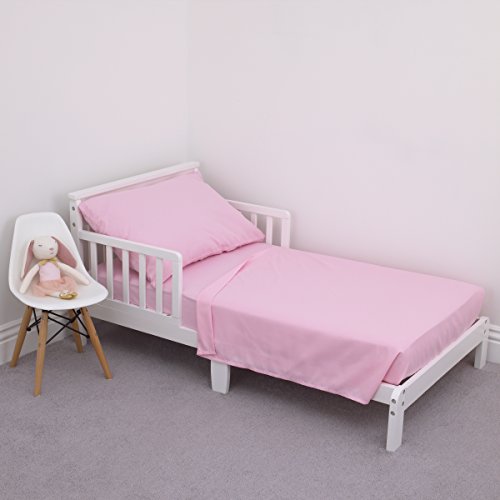 Image of NoJo 3-Piece Toddler Sheet Set, Pink, 52 inch x 28 inch