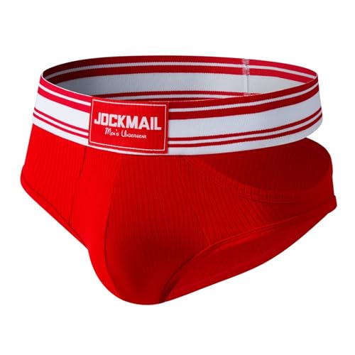 JOCKMAIL Men’s Briefs Sexy Low Rise U-Pouch Underwear with Cut-Out Front Ribbed Nylon Bikini Style4