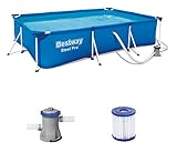 [page_title]-Bestway Steel Pro Framepool-Set, eckig, mit Filterpumpe 300 x 201 x 66 cm