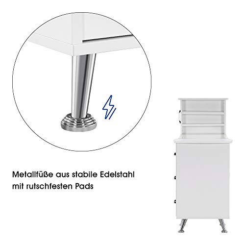 Barberpub Studiotisch Manikürtisch Nageltisch mit Regal Stauraum Metallfüße 2611 – Bild 6