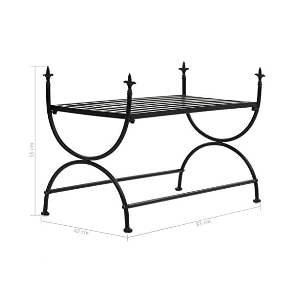 Bench Vintage Style Metal 83x42x55 cm Black - Image 8