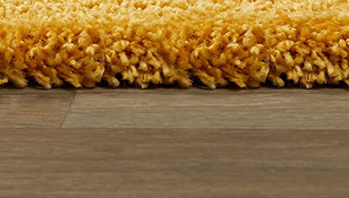 Image of Urban Modern Decor Featuring Soft Shaggy Carpet & Rug for Your Bedroom and Livingroom [Size- 2x5 feet & Color-Yellow].