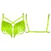 Women's Body Harness Punk Bra No Cup Plus Size Tassel Fashion Bra Gothic Christmas Carnival Halloween Dance Wife Gift (Fluorescent Green)