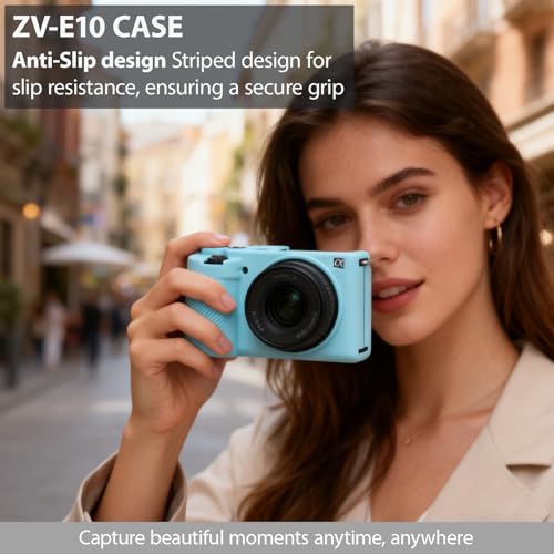 Funda de silicona para cámara Sony ZV-E10 color azul miniatura 2