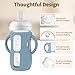 Straw Cup Conversion Kit with Silicone Sleeves for Avent Natural Glass Baby Bottle 8oz, Toddler Sippy Cups Transition Kit w Anti Breakage Bottle Holder Compatible with Philips Natural Baby Bottles 8oz