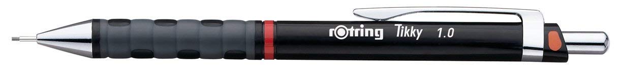 rOtring Tikky portemine à code couleurs | 1 mm | corps noir | boîte de 12