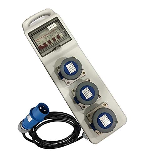 Powerpack IP67 Panel Distribution Box (PDB01) - IP67 Panel Distribution Box 16 Amp x 3 Pin With MCB & ECLB