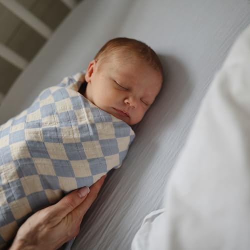 Image of mushie Muslin Baby Swaddle Blanket | 100% Organic Cotton (Boats)