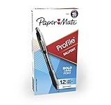 Paper Mate 89465 Profile Retractable Ballpoint Pens, Bold (1.4mm), Black, 12 Count (Package May Vary)