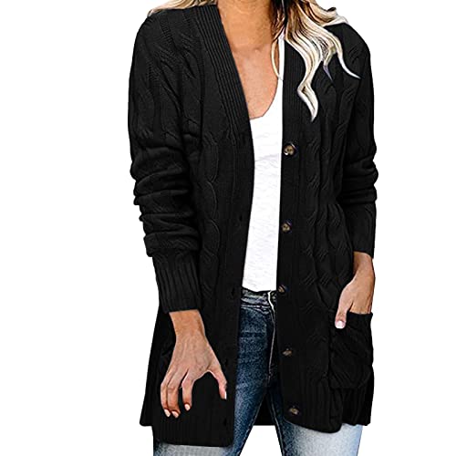 Cardigan Sweaters for Women Button Down Open Front Cable Knit Casual Trendy Fall Winter Outerwear