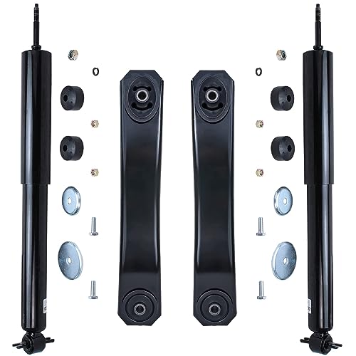 Image of Detroit Axle - 4pc Front End Suspension Kit for 1999-2004 Jeep Grand Cherokee 2 Shock Absorbers Assembly 2 Lower Control Arms 2000 2001 2002 2003 Replacement [Exc. Electronic or Up Country Suspension]