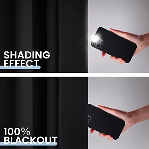 Image of SimpleHome Black 100% Blackout Curtains Room Darkening Living Room 63 Inch