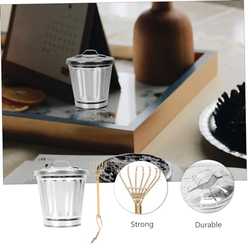 Bote de basura decorativo compacto Yardwe para escritorio miniatura 5