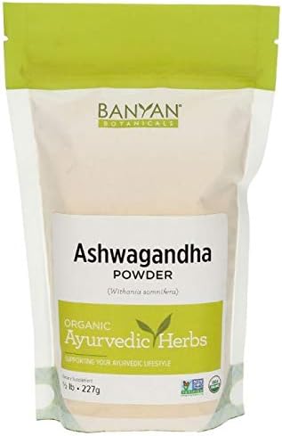 Banyan Botanicals Organic Ashwagandha Powder – Withania somnifera – for Vitality, a Healthy Immune System, Stress Relief,  More* – 1/2lb – Non-GMO Sustainably Sourced Vegan FFL