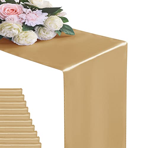 flohar 24Pack Table Runner 12 x 108 Inches Satin Silk