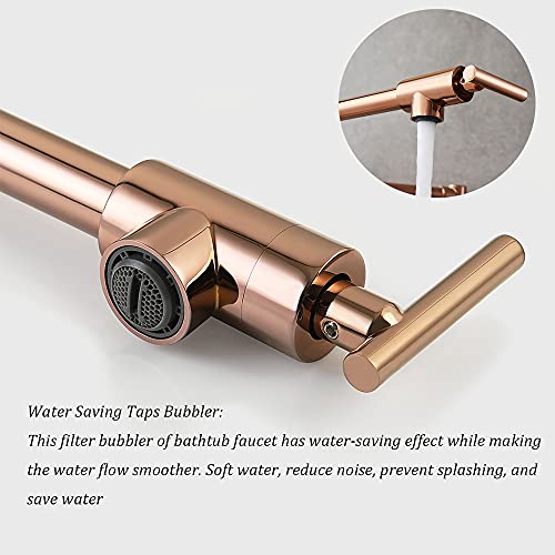 Glyyr Pot Filler Faucet Rose Gold Folding Brass Single Cold Kitchen Faucet Wall Mounted Swivel Kitchen Sink Faucets Single Hole Kitchen Pot Filler Faucet Double Joint Swing Arm Faucet #TOP4