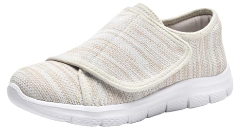 Zapatos Diabéticos para Mujer Extra Anchas Sandalias de rehabilitación Zapatillas para Caminar Ajustables Antideslizantes Respirable Ortopédico Aliviar el Dolor de Pies