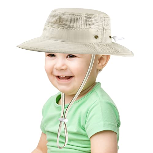 Baby Sun Hat Beach Breathable Upf 50+ Uv Protection Kids Boys Girls Outdoor Summer Play Cap (Beige, S-(6-24 Months)) #TOP1